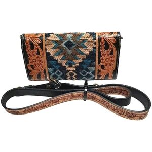 NWT Myra Leather Wallet with Aztec pattern